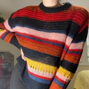 Lightweight Striped Knit Sweater